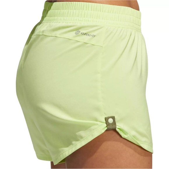 NWT ADIDAS PULSE LIME PACER SNAP RUNNING TRAINING GYM SHORTS WOMENS SZ SMALL - Picture 2 of 13